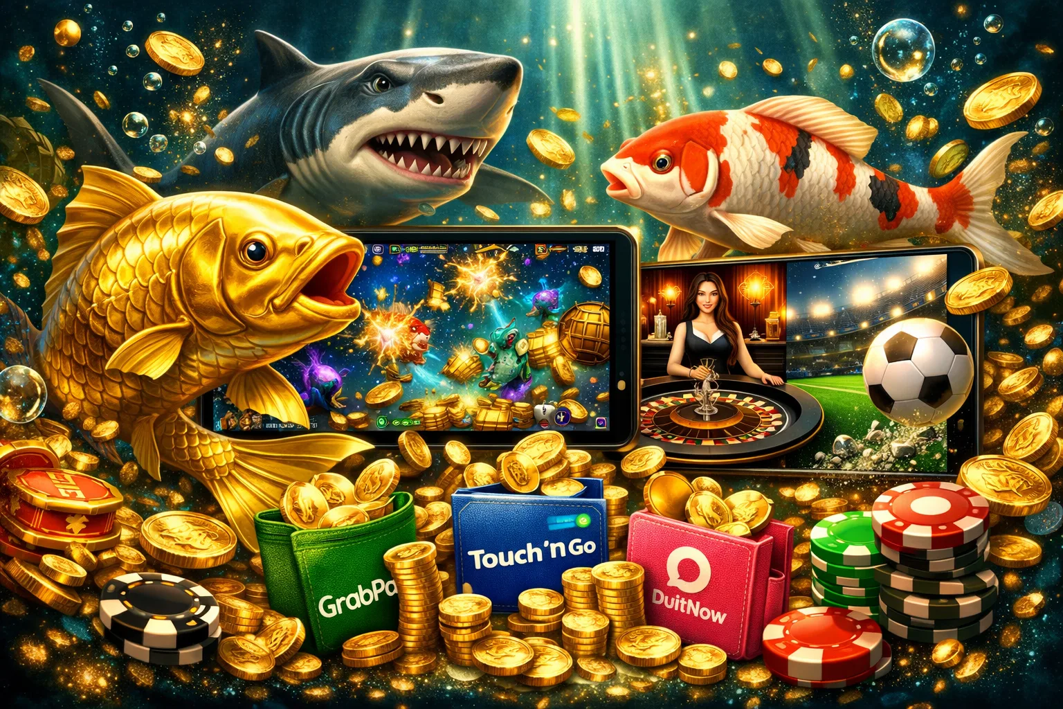 Slots, live casino and sports betting, built for Malaysian players. BVBX brings together online slots, live… – ocean fishing emerald illustration